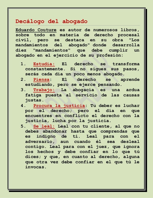 DECALOGO DEL ABOGADO COUTURE PDF DECALOGO DEL ABOGADO COUTURE PDF